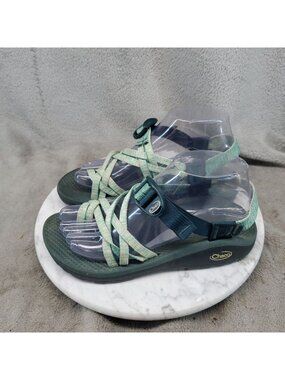 Chaco Shoes Womens Size 7 ZX/2 Green Textile Strappy Sport Sandals *Read*